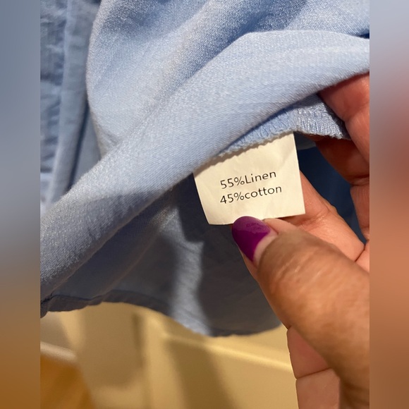 🔷 Long sleeve button down cotton/linen top. Size large. EUC. 🔷 - Picture 5 of 7